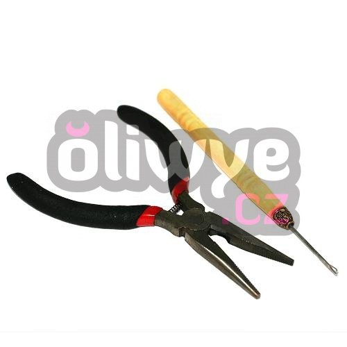 MICRO RING EASY RINGS KLEŠTĚ + DŘEVĚNÝ HÁČEK SADA
