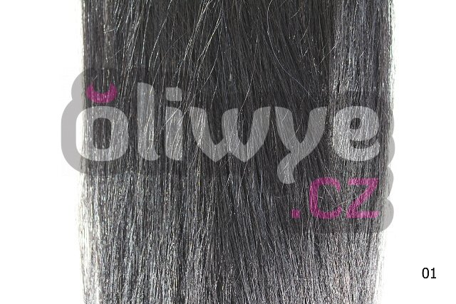 vlasy keratin 67cm remy #01 černá 100 pramenů