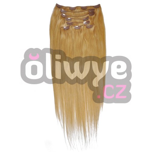 100% lidské vlasy clip in on remy #16 blond 60cm 120g